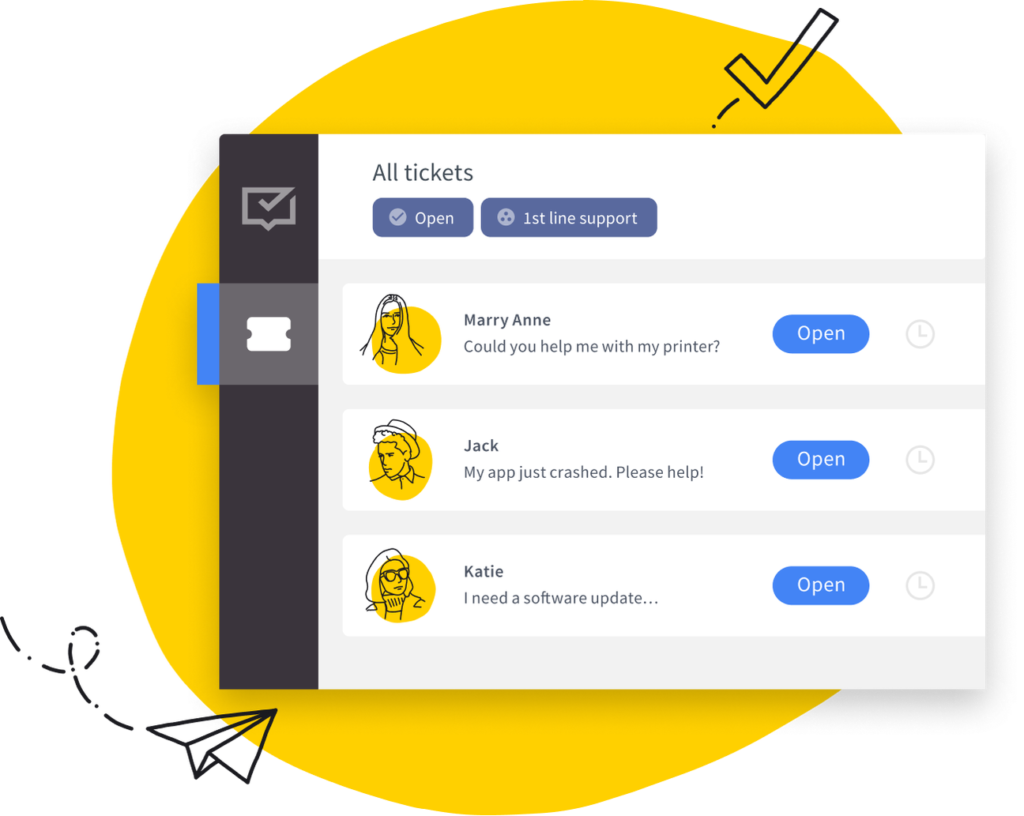 Panel de todos los tickets de Helpdesk